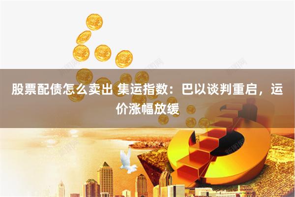 股票配债怎么卖出 集运指数：巴以谈判重启，运价涨幅放缓